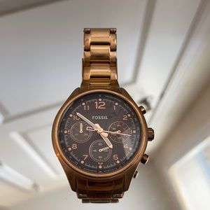 Fossil Brown Dial Rose Gold Women's Watch